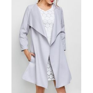 A Line Long Draped Trench Coat
