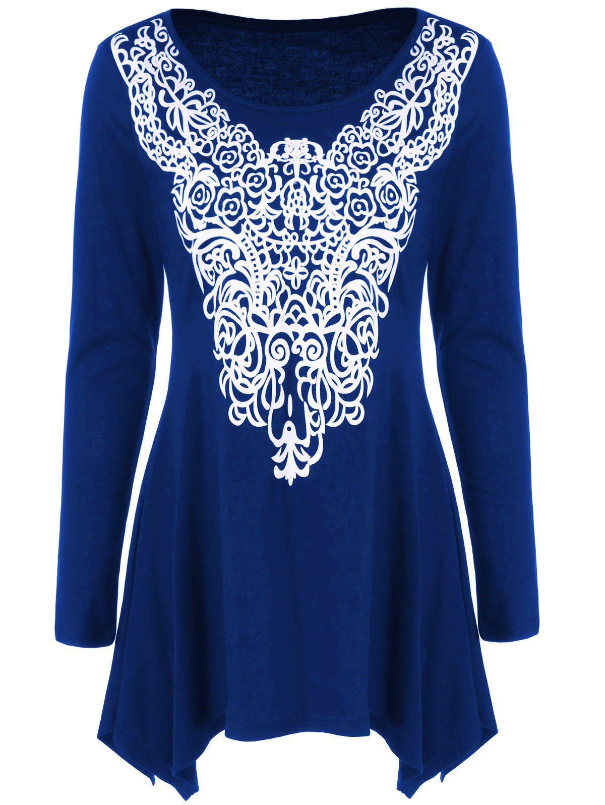 long sleeve abstract top