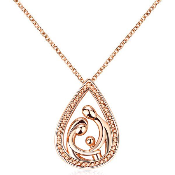 

Teardrop Family Pendant Necklace, Rose gold