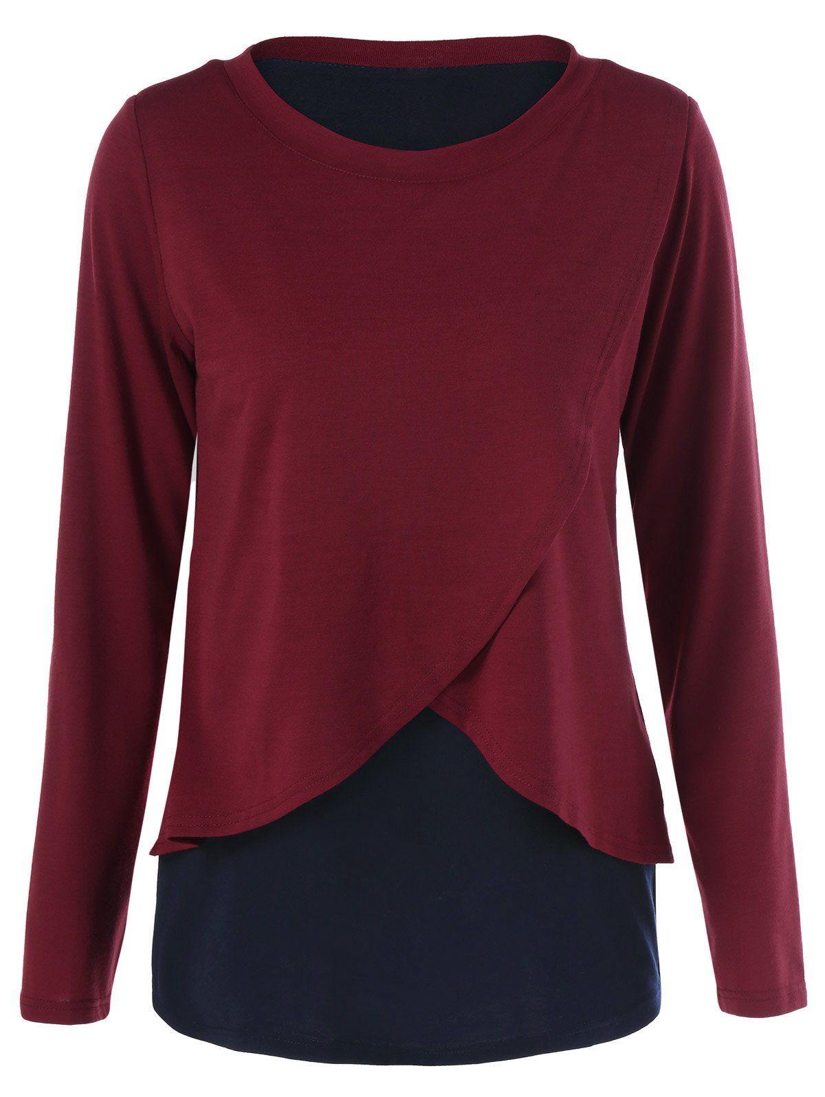 

Overlap Two Tone Tee, Red with black