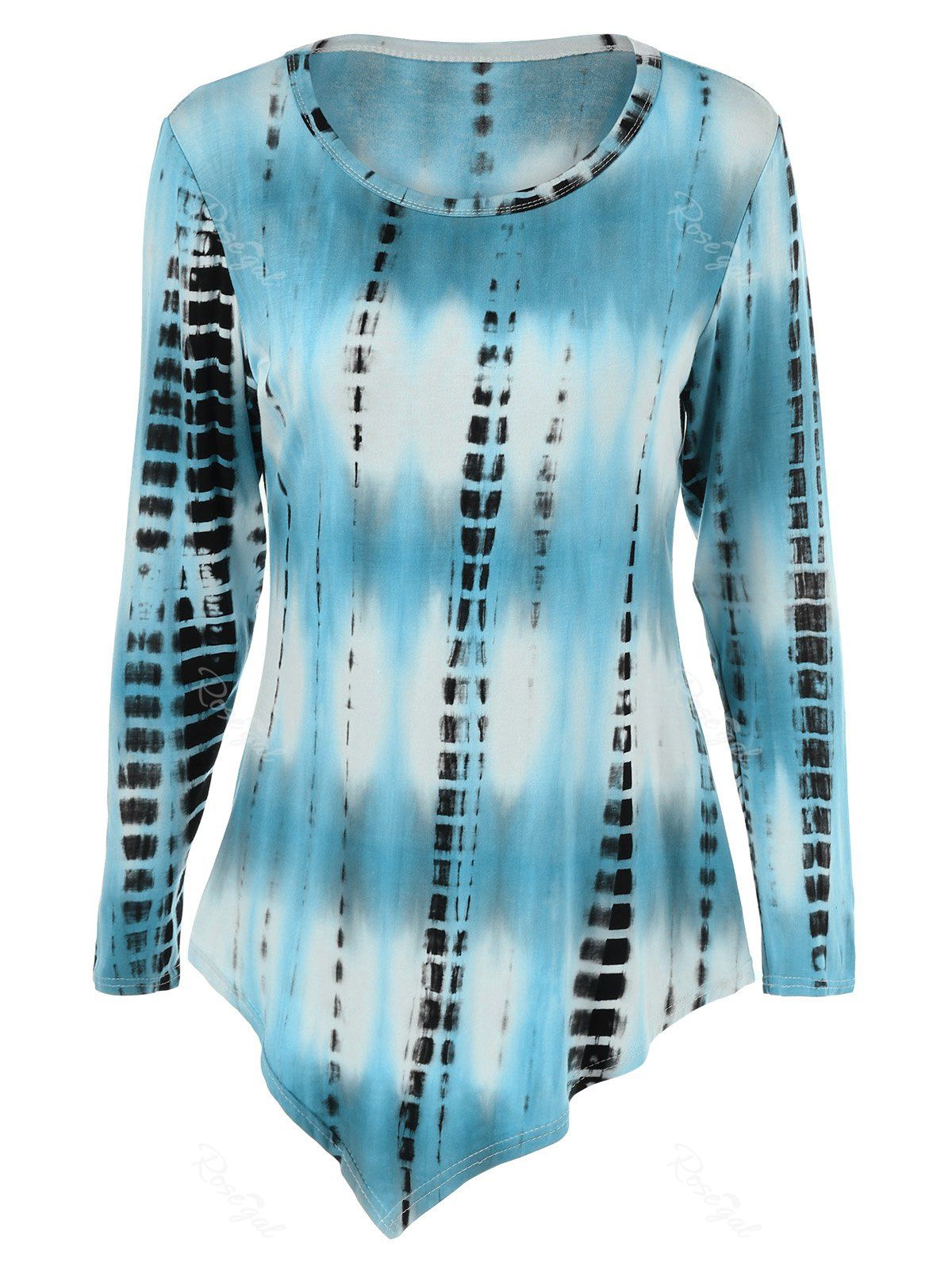 [57% OFF] Tie-Dyed Plus Size Asymmetric T-Shirt | Rosegal