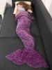 Enfants  'Crochet Tricoté Faux Mohair Mermaid Blanket Throw - Violet Rose 
