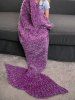 Enfants  'Crochet Tricoté Faux Mohair Mermaid Blanket Throw - Violet Rose 