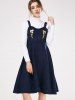 Pinafore Embroidered A-Line Dress With Fitting Knitwear -  