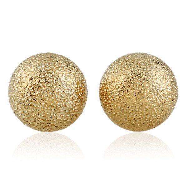 

Round Dull Polish Stud Earrings, Golden