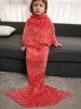 Enfants  'Crochet Tricoté Faux Mohair Mermaid Blanket Throw - Tangerine 