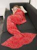 Enfants  'Crochet Tricoté Faux Mohair Mermaid Blanket Throw - Tangerine 