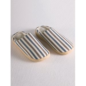 Flat Heel Stripe House Slippers