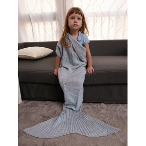 

Keep Warm Crochet Knitting Mermaid Tail Style Blanket For Kids, Gray