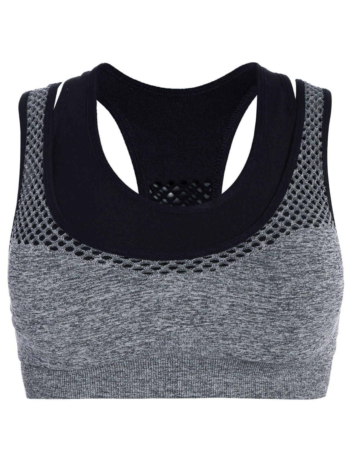 

Racerback Double Layer Pullover Sports Bra, Gray
