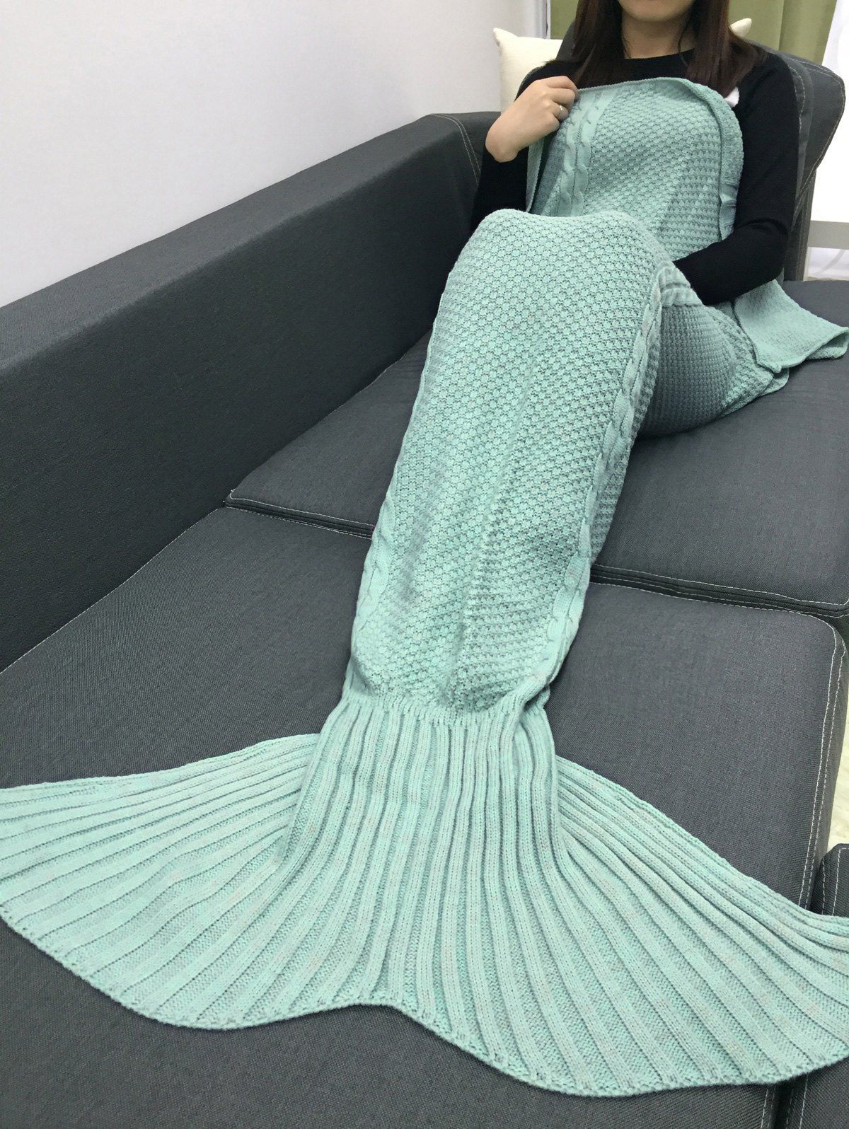 Latest Keep Warm Crochet Knitting Mermaid Tail Style Blanket  