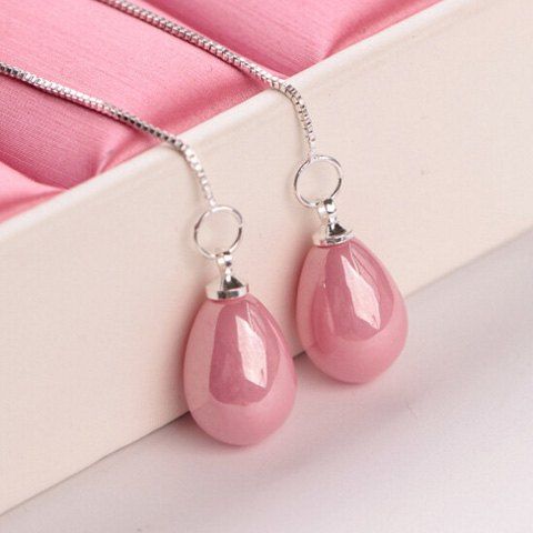 

Fake Pearl Water Drop Earrings, Pink