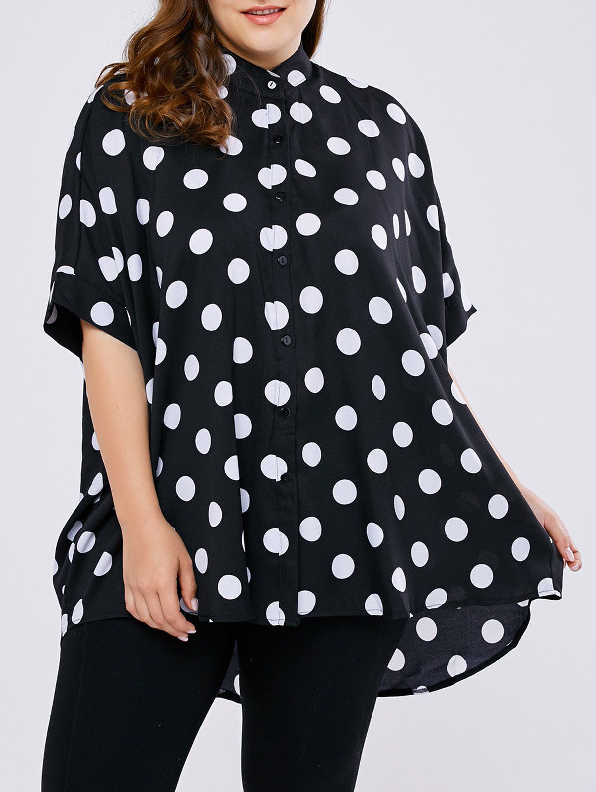 plus size polka dot blouse