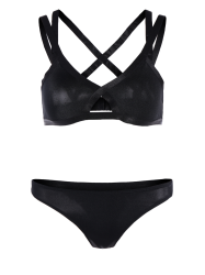 [29% OFF] Cutout Strappy Padded Sports Bra Set | Rosegal