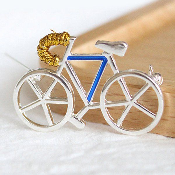White Bicycle Brooch