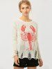 Distressed Graphic Sweater -  