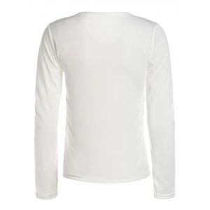 White S Stylish V-neck Long Sleeves Solid Color Slimming T-shirt For ...