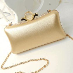 PU Leather Metal Trimmed Evening Bag