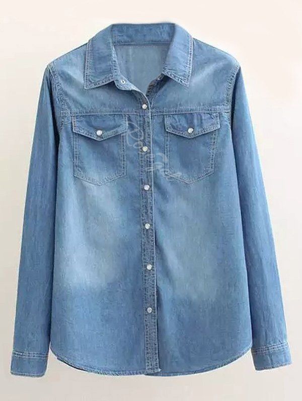 plus size denim chambray shirt