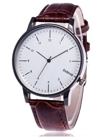 Firstgrabber Faux Leather Number Wrist Watch