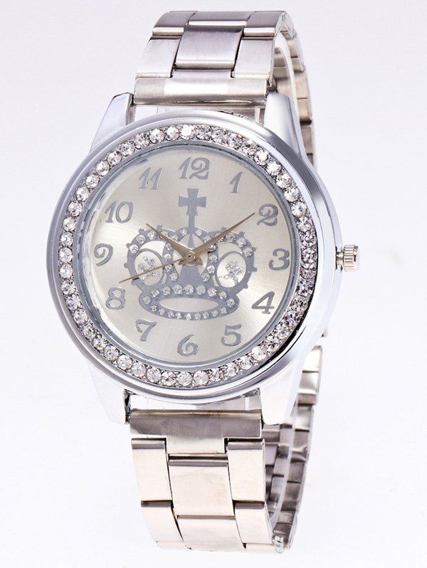 2019 Rhinestone Crown Stainless Steel Watch