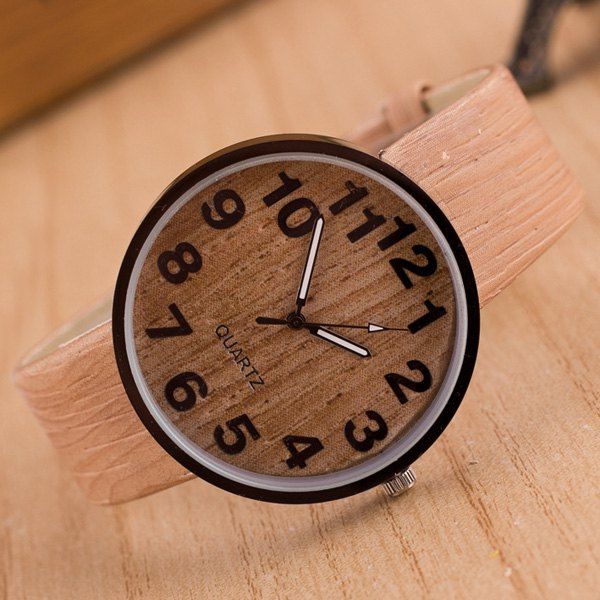 

Faux Leather Wood Grain Watch, Complexion