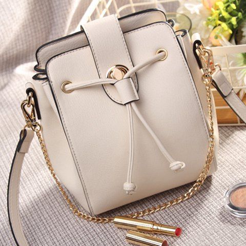 white cross body bag silver chain