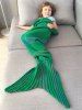 Winter Thicken Lengthen Color Block Sleeping Bag Wrap Kids Mermaid Blanket -  