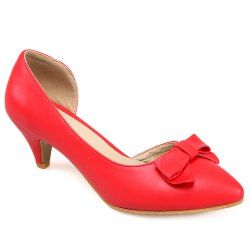 Cone Heel Faux Leather Pumps