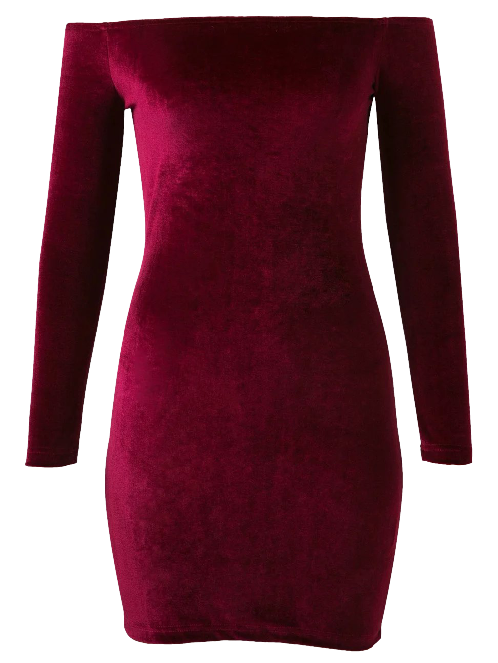 red long sleeve fitted dress