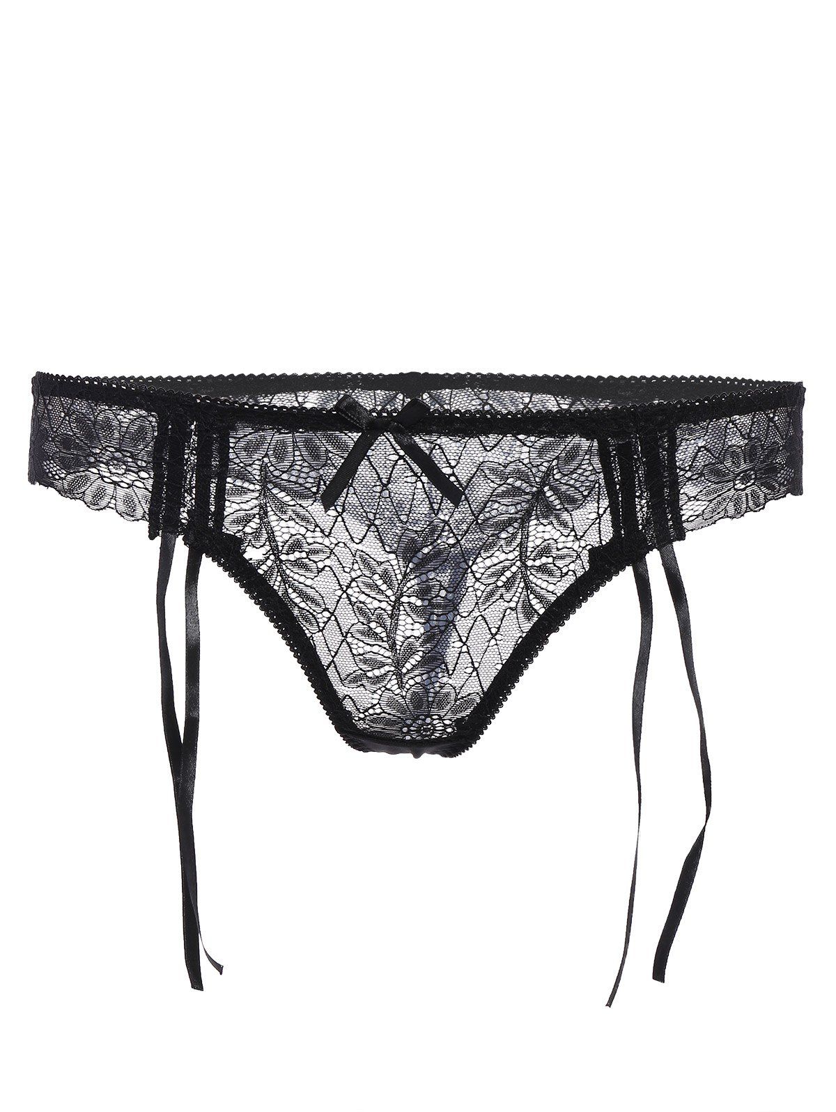 [35% OFF] See-Through Lace Trim G-String | Rosegal