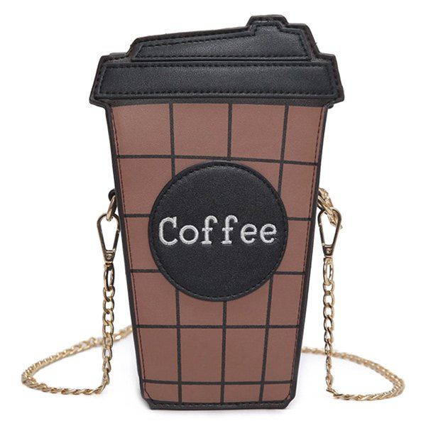 

Coffee Cup Plaid Crossbody Bag, Black