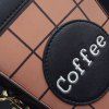 Sac à Bandoulière à Carreaux à Chaîne en Forme de Café -  