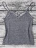 Heathered Knitted Cami Cropped Tank Top -  