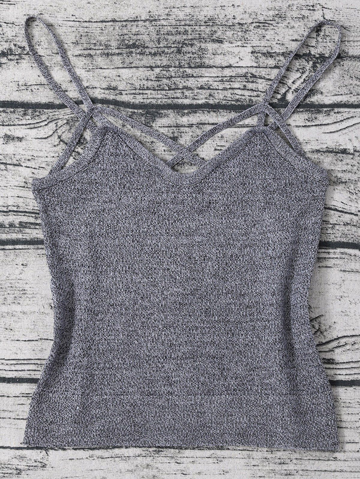 Online Heathered Knitted Cami Cropped Tank Top  