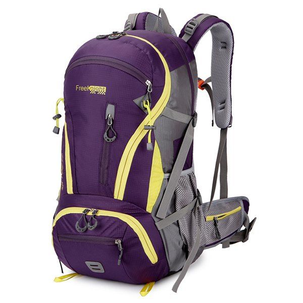 

Multi Zips Nylon 45L Mountaineering Backpack, Purple