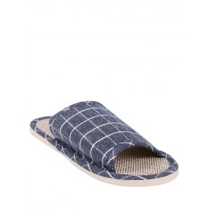 Checked Color Block House Slippers