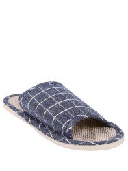 Checked Color Block House Slippers