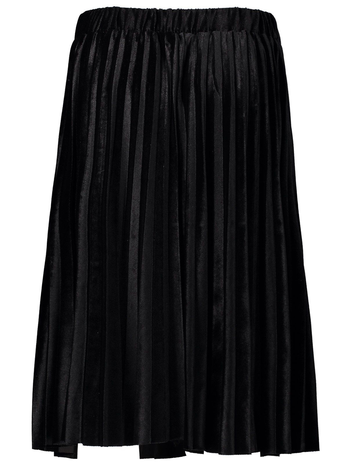 Latest Pleated Velvet A-Line Skirt  
