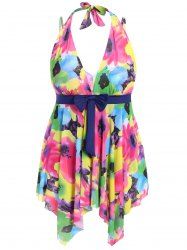 Plus Size Floral Swimwear -  