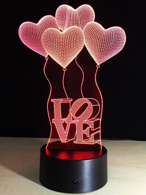Chic 7 Color Changing Heart Balloon LED Night Light For Valentine Day  