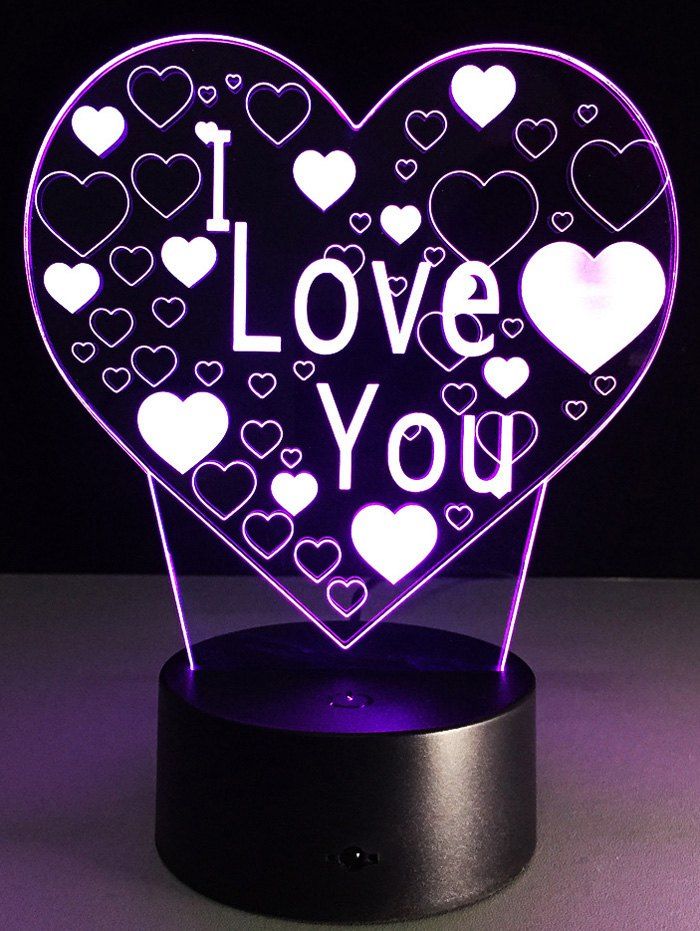 2018 3d Love Heart Color Changing Led Night Light For Valentine Day In ...