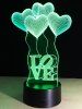 7 Color Changing Heart Balloon LED Night Light For Valentine Day -  