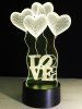 7 Color Changing Heart Balloon LED Night Light For Valentine Day -  