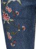 Straight Leg Embroidered Jeans -  
