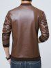 Poche zippée Faux Leather Jacket - Café XL