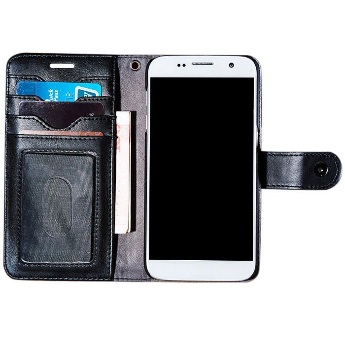 

Faux Leather Flip Wallet Case with Card Slot For iPhone, Black