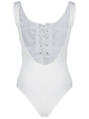 Lace-Up One-Piece Bandage Swimwear