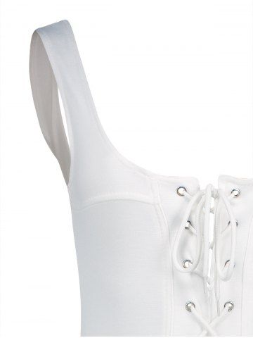 Lace-Up One-Piece Bandage Swimwear