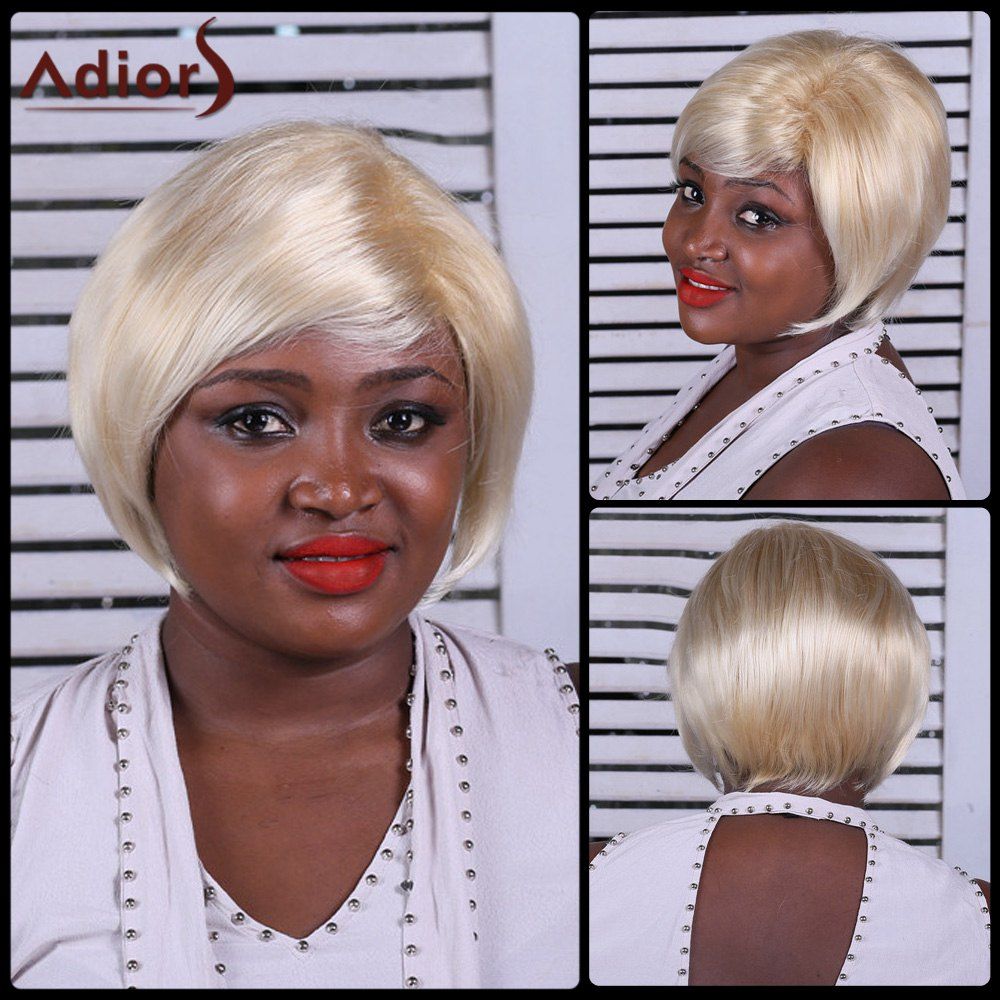 [69 Off] Adiors Side Bang Straight Short Synthetic Wig Rosegal